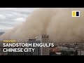 Massive sandstorm engulfs city in northwest China