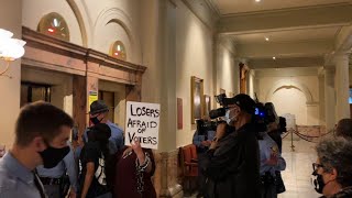 Protests as Georgia governor signs elections bill