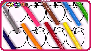 ( Fruits ) Apple and BIG Marker Pencil Coloring / Glitter Apple  / Akn Kids House