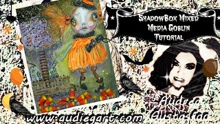 Shadow Box Mixed Media Folk Art Halloween Goblin Tutorial