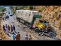 Massive Trailer Brake Failure Accident | Overloaded Truck Crashes Into Mountain
