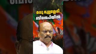 മധു മുല്ലശ്ശേരിയ്ക്കും മകനും താമര നൽകി ഷാൾ അണിയിച്ച് സ്വീകരിച്ച് കെ സുരേന്ദ്രൻ | Madhu Mullassery