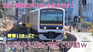 青春18きっぷを使って千葉県の佐原駅から栃木駅まで行ってみた。