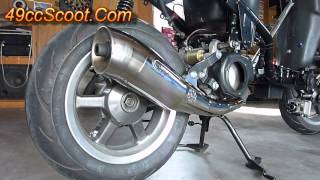 Project 49 - Leo Vince GP Exhaust Sound Clips (49cc Minarelli Two Stroke Scooter)