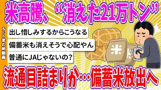 【2chまとめ】“消えた21万トン”流通目詰まりか…備蓄米放出へ　価格高騰に歯止めか【ゆっくり】