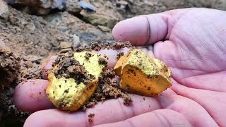 Wow that’s amazing! Gold treasure under big stone near village- Gold. Miner existed