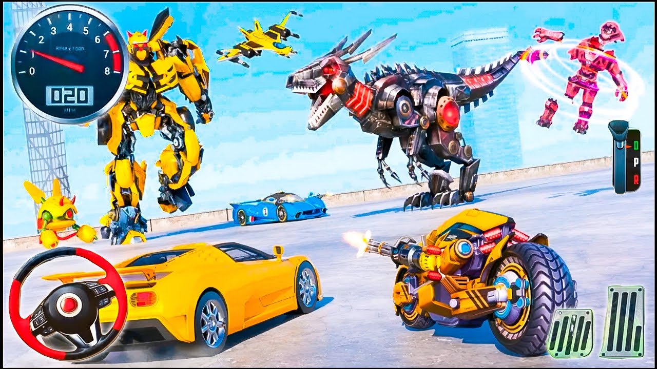 Jet Robot Car Transformation Simulator Android Gameplay Youtube