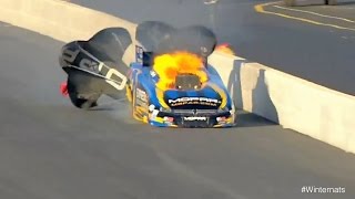 Matt Hagan engine explodes at the 2015 Circle K NHRA #Winternats