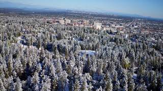 Sky 2 Drone captures rare October snow in Spokane