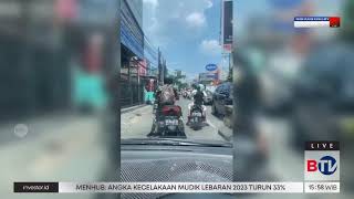 Detik-Detik Oknum TNI Tendang Motor Wanita yang Berboncengan dengan Seorang Anak di Bekasi