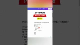 Pseudo Code : Accenture On campus Questions