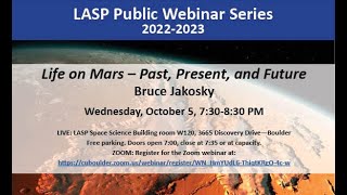 Public Lecture: Life on Mars - Past, Present, and Future