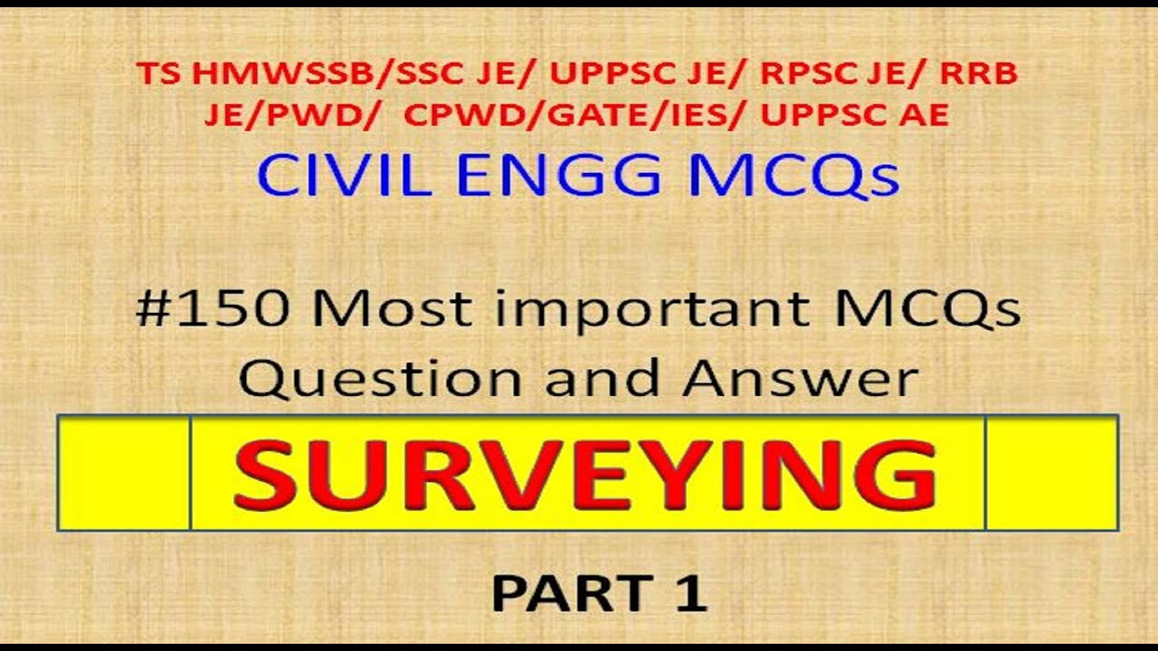 150 Most Important Surveying MCQs For Competitive Exams With Answers ...