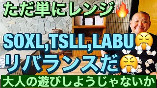 ただ単にレンジ🔥SOXL,TSLL,LABU😤リバランスだ😤デイトレスイング日記2023/9/6（水）大人の遊びしょうじゃないか!現物米株取引は大人の嗜みです😇