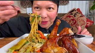 LECHON MANOK | PANCIT CANTON | FILIPINO FOOD MUKBANG PHILIPPINES