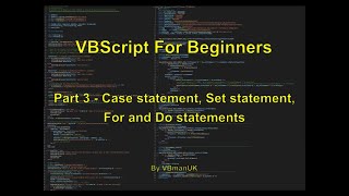 VBScript for Beginners - Part 3
