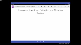 Lesson 4 - Function Definitions and Notation