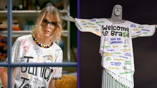 Taylor Swift's 'Junior Jewels' T-Shirt Shows Up on Brazil's Christ the Redeemer Statue!
