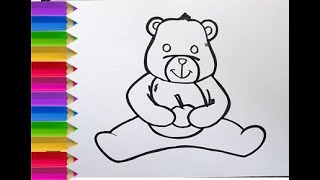 Cara Menggambar dan Mewarnai Boneka Beruang