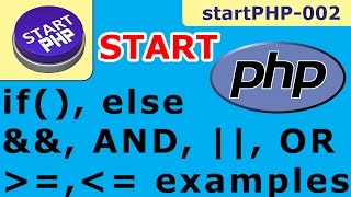 PHP conditional statement, logical operators and Comparison Operators STARTPHP-002