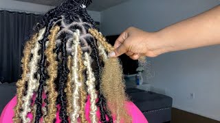 BOHO BOB LOCS | DISTRESSED FAUX LOCS TUTORIAL Very Detailed | Using Spring Twist Hair