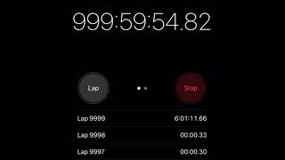 1000 hours on a stopwatch