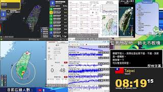 【地震】2025/01/27 08:18:50 臺東縣臺東市 規模5.2 最大震度4級