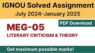 Meg 05 Solved Assignment 2024 25 Meg5 2024 25 July January 2024 25 Free