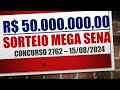 RESULTADO MEGA SENA 15/08/2024 CONCURSO 2762 | NÚMEROS SORTEADOS