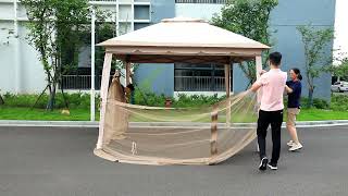 Portable Garden Gazebo Installation video in less than 2 mins for your Garden Lawn or Villa.