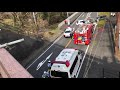 交通事故現場パトカー、消防車、救急車　japanese police car japanese fire truck ambulance