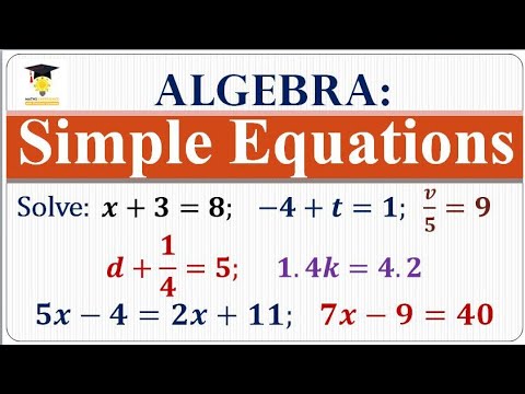 Algebra Simple Equations Youtube
