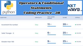 Operators & Conditional Statements | Coding Practice - 3B Answers | Python | NxtWave | CCBP 4.0