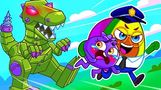 Scary Dino Robot Catches the Thief | Kids Songs by Pit & Penny Tales Funny Animation🥑  #song #baby