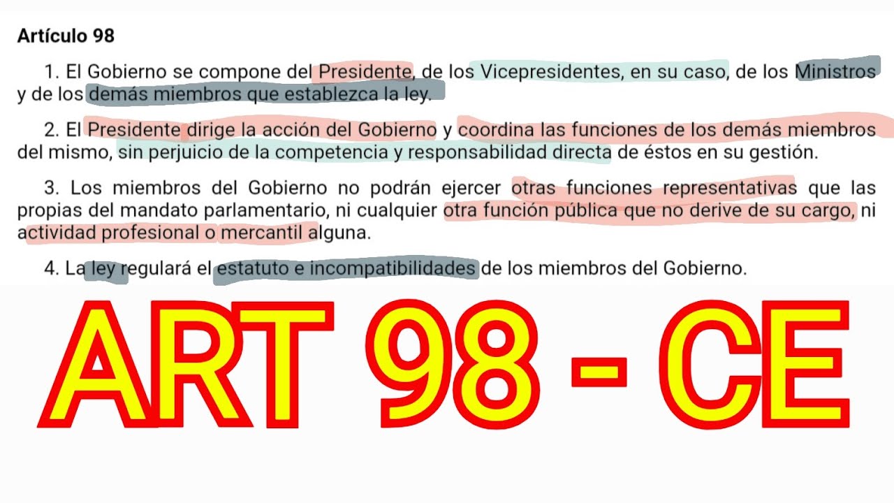 ARTÍCULO 98 - Constitución Española - Explicado Para OPOSICIONES - YouTube