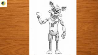 How to Draw Foxy the Pirate Fox|fnaf full body drawing tutorial|Move character drawing for beginners