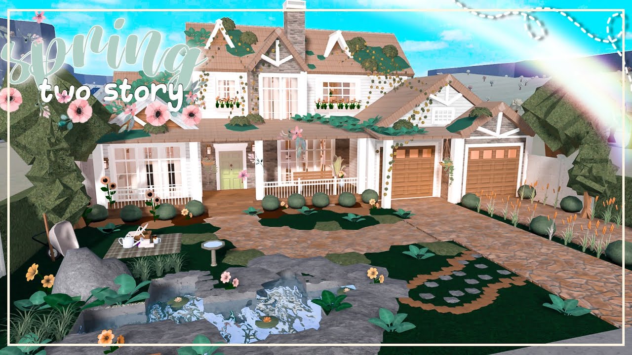 BLOXBURG: Spring Floral Two-Story House | Speedbuild ♡ - YouTube