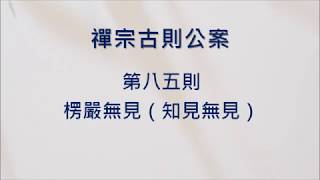 豁開第三隻眼│禪宗公案 0085則：楞嚴無見。「知見立知即無明本，知見無見斯即涅槃。無漏真淨，云何是中更容他物？」