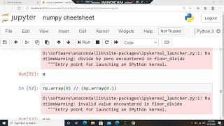 Numpy Cheat Sheet Programs Part 1