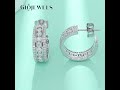 GLME0008-Glojewels 3 Rows White Round Cut Moissanite Stud Earring