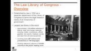 Orientation to Law Library of Congress Collections