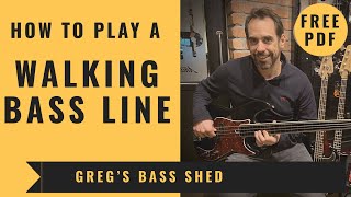 How To Play a Walking Bass Line on the Bass Guitar (No.42)