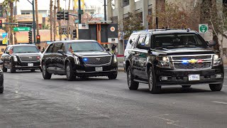 Donald Trump’s Motorcade Convoys Through Downtown Las Vegas - Major Police Detail