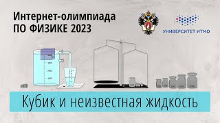 Кубик и неизвестная жидкость (8-9 класс).  Заключительный этап 23 г. интернет олимпиады по физике