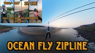 Zipline Adventure Mumbai 2025 | Ocean Fly Zipline in Maharashtra | 1500 feet \u0026 150 mtr above sea |