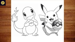 How to Draw Pikachu and Charmander | Easy Step-by-Step Pokemon Drawing Tutorial for Beginners!