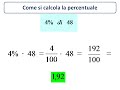 come si calcola la percentuale