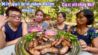 Đã biết lý do bốn năm hiếm muộn của vợ việt chồng Nhật làm Lạp xưởng nướng đãi mẹ và dì