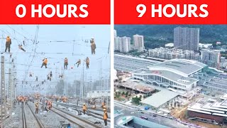 ULTIMATE Engineering, How China build a train station in 9 hours, China Incredible High Speed Rail