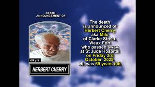 Herbert Cherry ~ Short Obituary